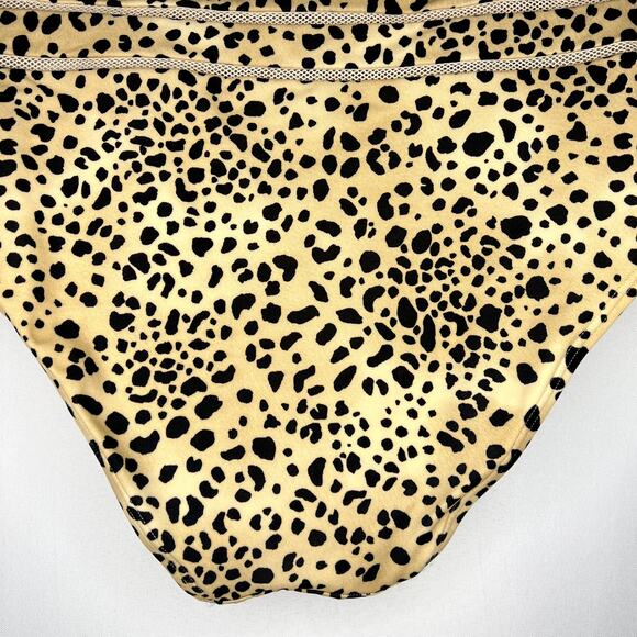 Victoria's Secret Leopard Print Mesh Inset High Waist Bikini Bottom Size Large - Picture 7 of 11